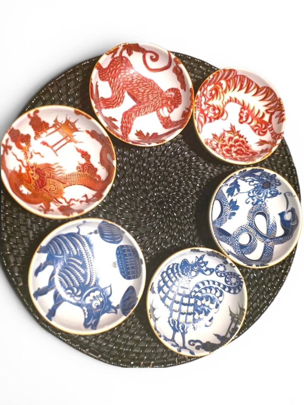 Williams Sonoma | Chinese Zodiac Lunar New Year | Dipping Bowls | Set of 6